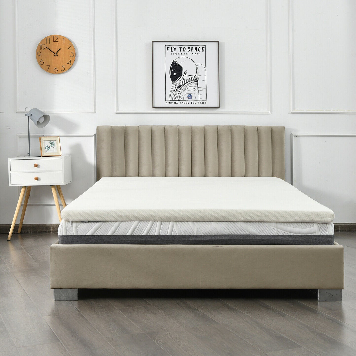 Memory Foam and Pressure Relief Mattress Topper with Washable Cover-Size 2