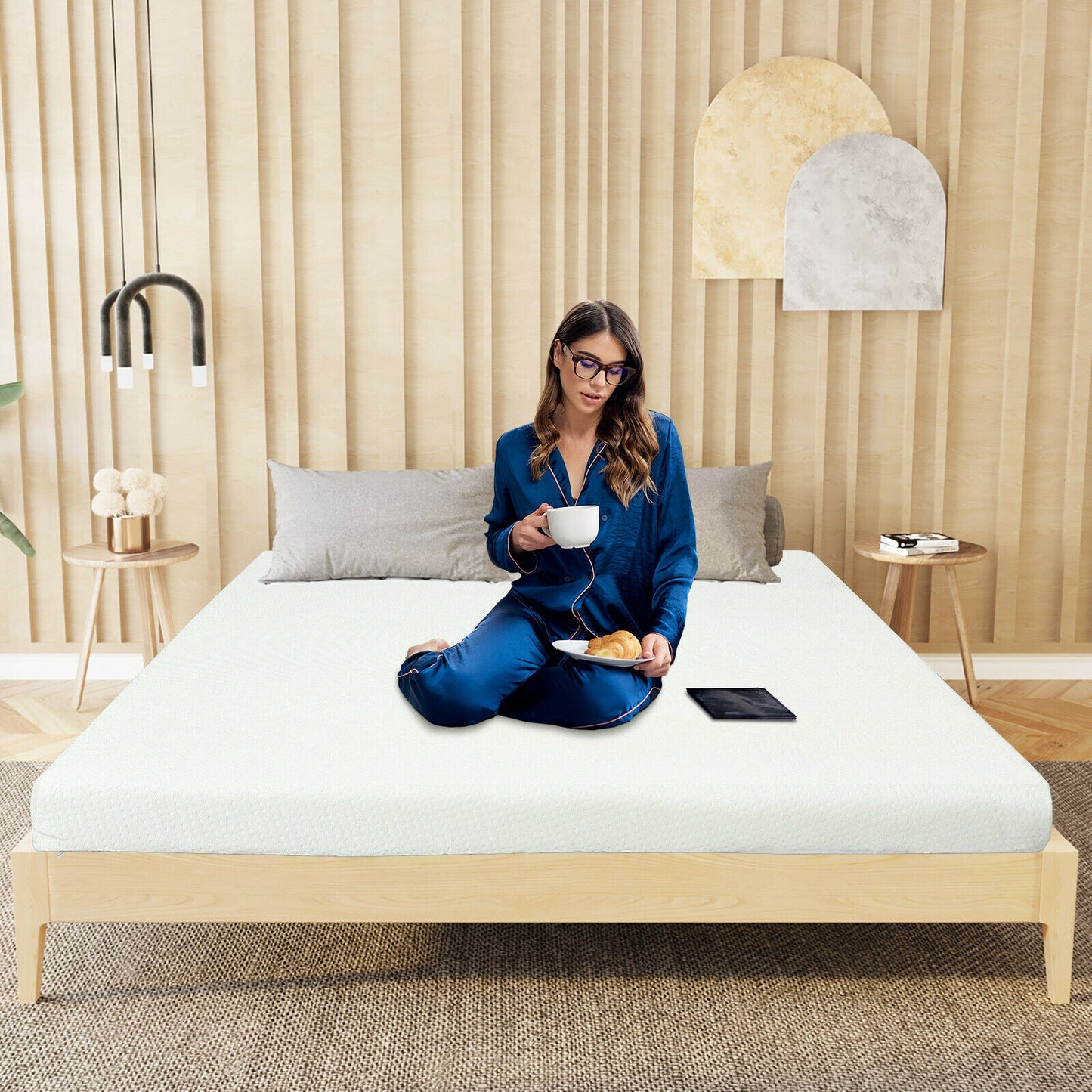 Memory Foam and Pressure Relief Mattress Topper with Washable Cover-Size 1