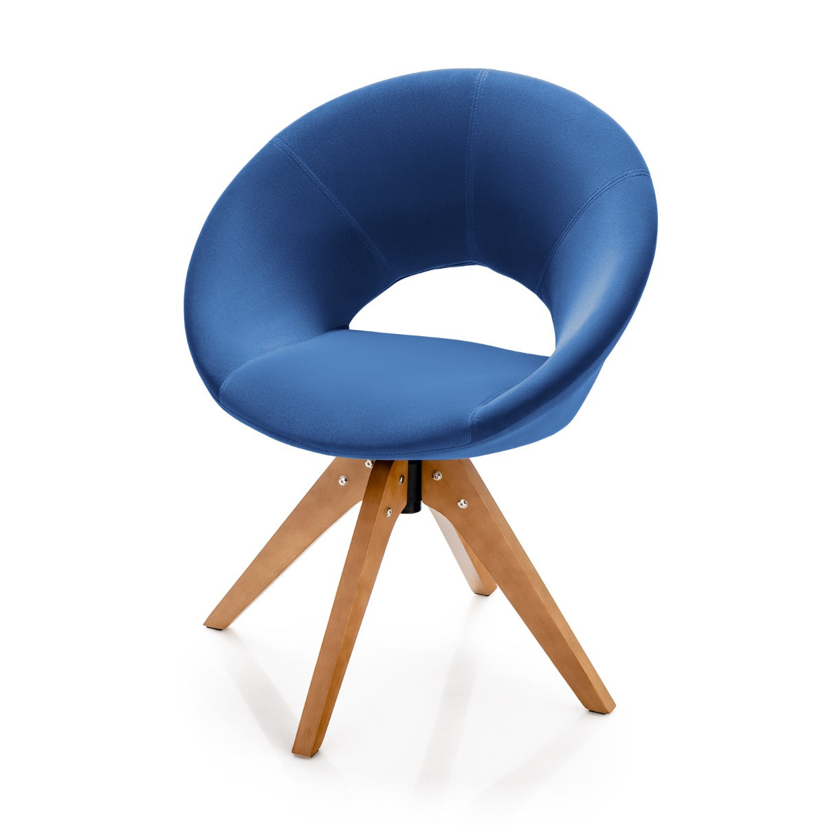 360° Swivel Velvet Accent Chair for Living Room, Bedroom and Office-Blue
