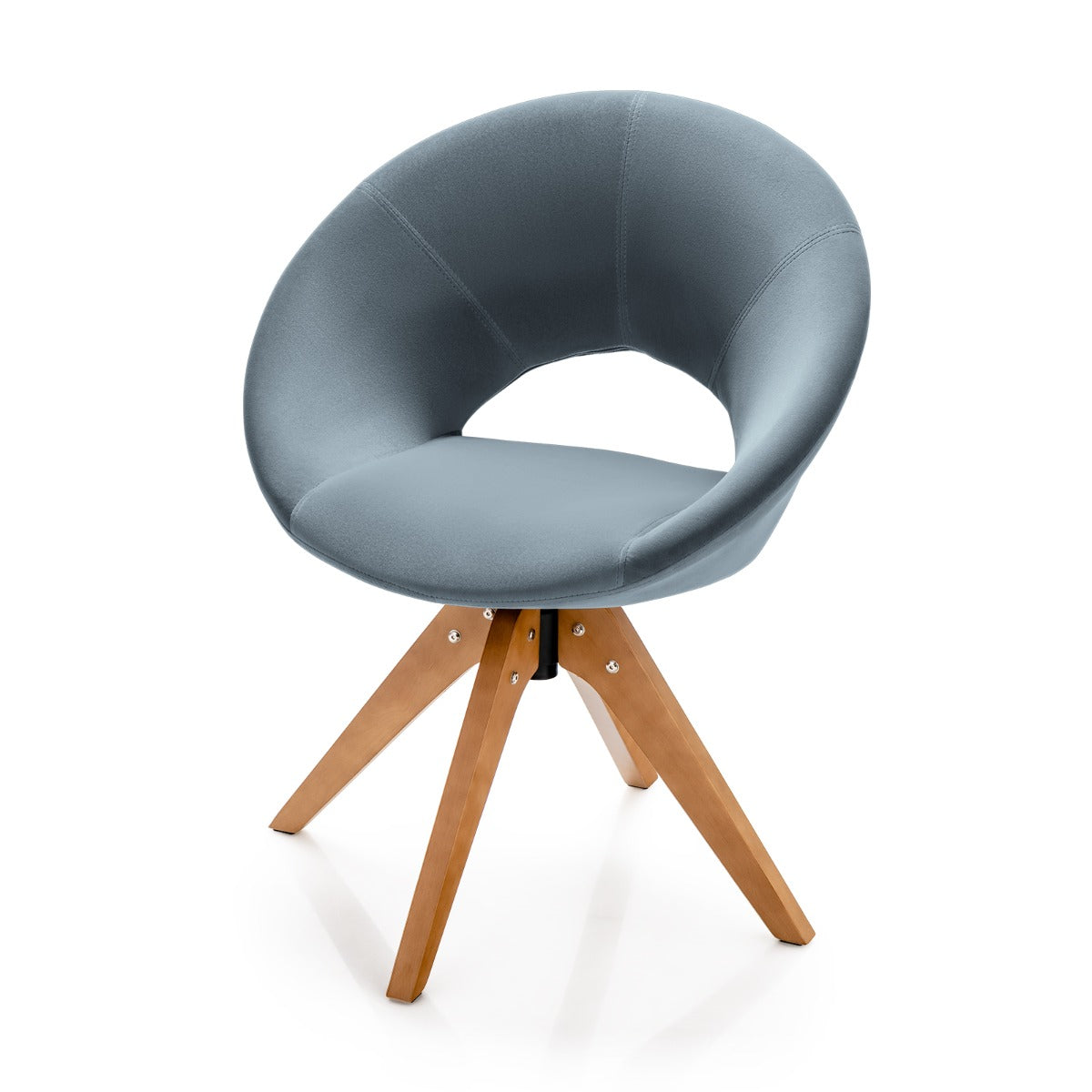360° Swivel Velvet Accent Chair for Living Room, Bedroom and Office-Grey