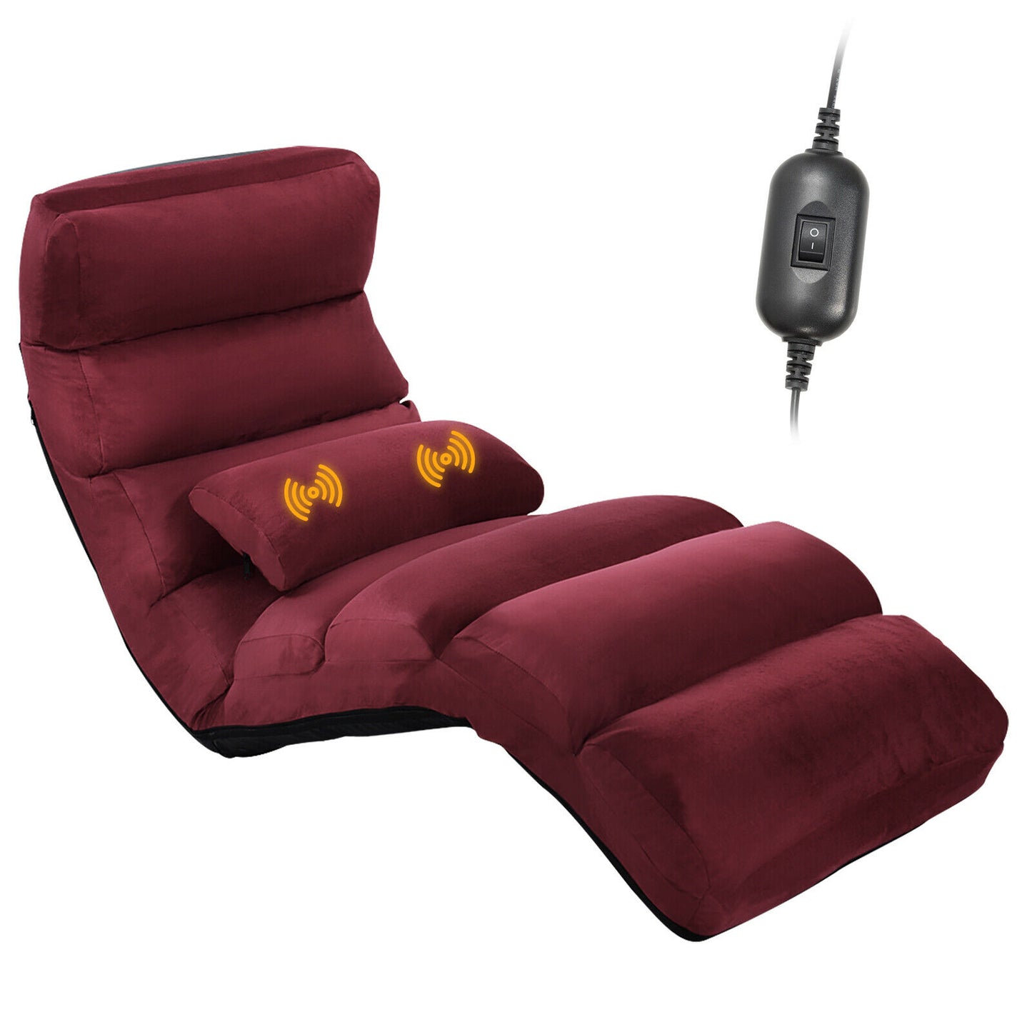 Folding Floor Sofa Chair / Ergonomic Floor Cushion-Wine