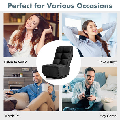 Folding Floor Gaming Chair with 6 Adjustable Positions