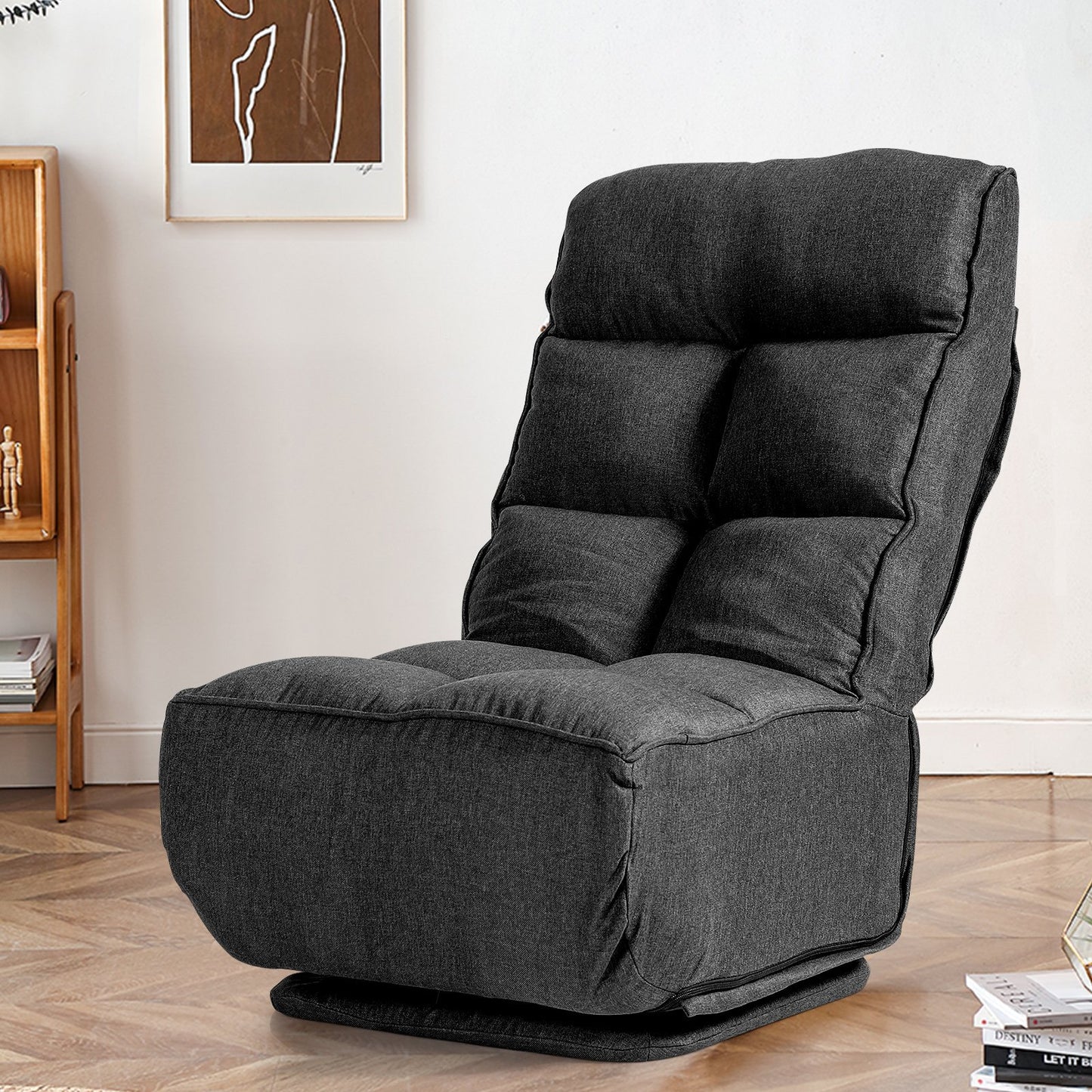 Folding Floor Gaming Chair with 6 Adjustable Positions