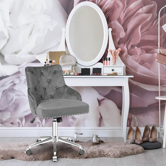 Adjustable 360Â° Swivel Accent Armchair-Grey