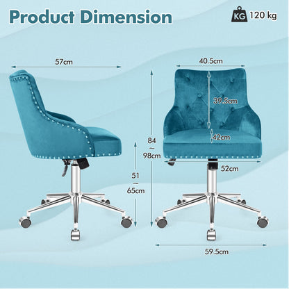 Adjustable 360Â° Swivel Accent Armchair-Turquoise