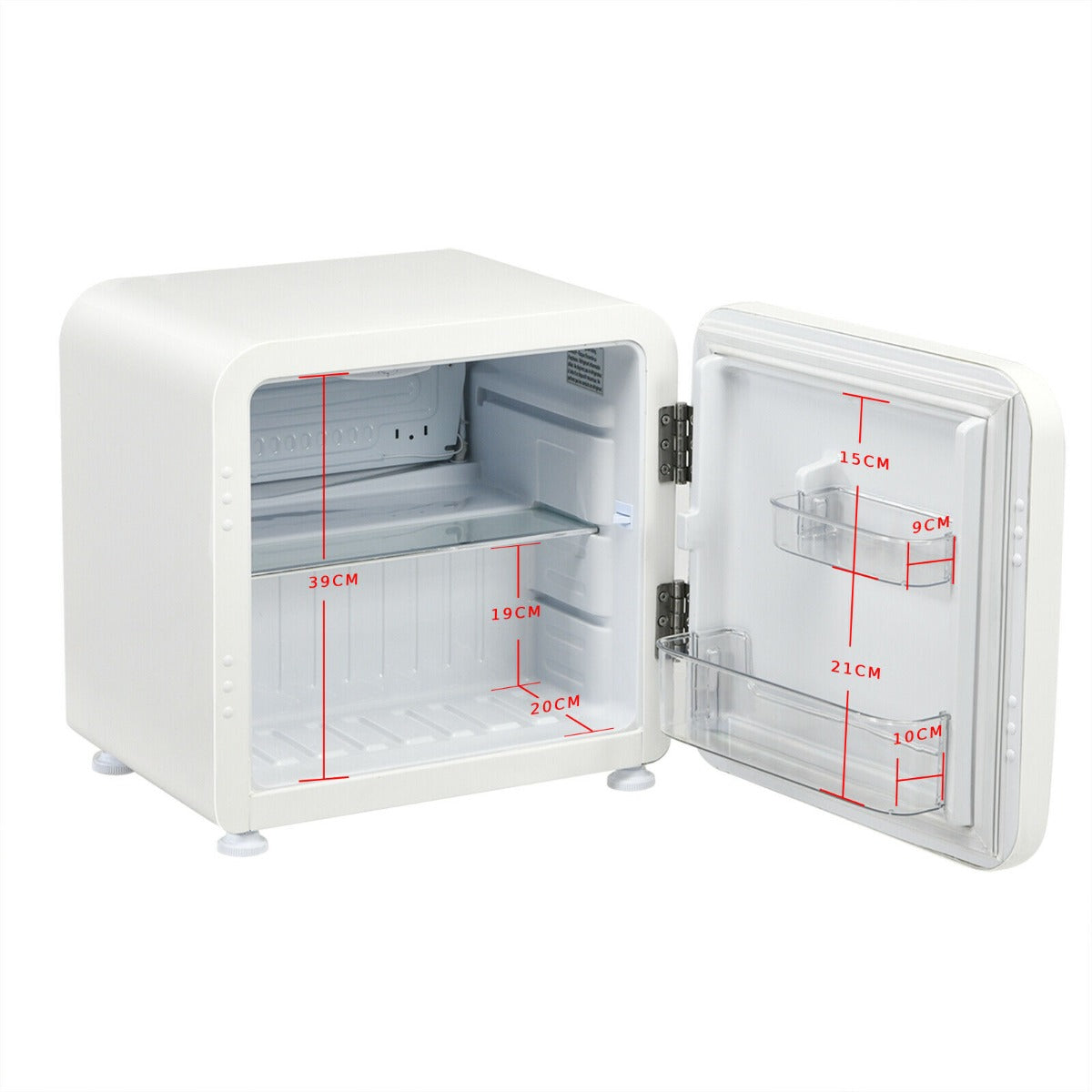 0~10â„ƒ Compact Refrigerator with Reversible Door for Dorm Apartment-White