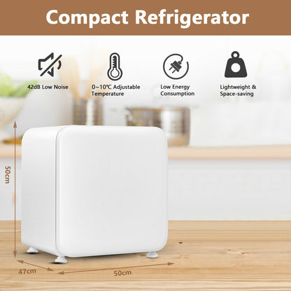 0~10â„ƒ Compact Refrigerator with Reversible Door for Dorm Apartment-White