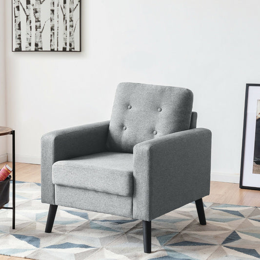 Modern Upholstered Accent Sofa Chair for Living Room-Grey