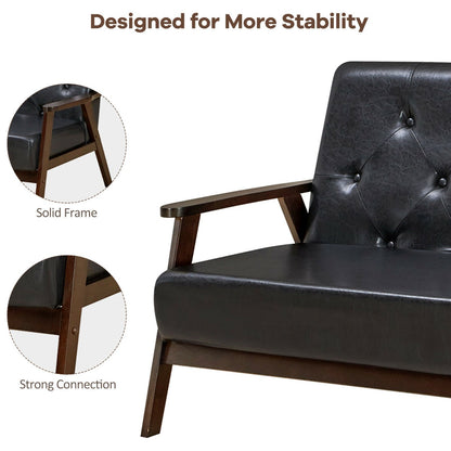 Single/3-Seater Accent PU Leather Sofa Chair for Living Room-Size 2