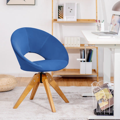360Â° Swivel Velvet Accent Chair for Living Room, Bedroom and Office-Blue