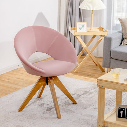 360Â° Swivel Velvet Accent Chair for Living Room, Bedroom and Office-Pink