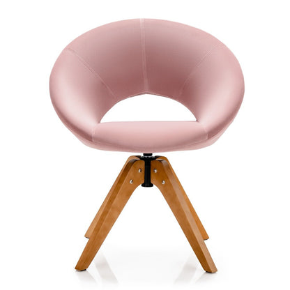 360Â° Swivel Velvet Accent Chair for Living Room, Bedroom and Office-Pink